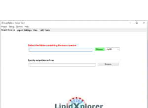 LipidXplorer Import Source panel